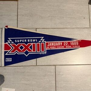 NFL Super Bowl XXIII Pennant - Blue, Red, White